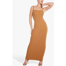 Good American Long Dresses Good American Ribbed Knit Maxi Dress - Orange