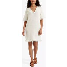 Chinti & Parker Mykonos Cotton Linen Blend Kaftan Dress Cream