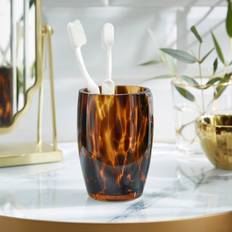 Dunelm Glass Toothbrush Holder Brown