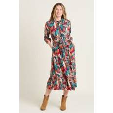 Long Dresses - Multicoloured Brakeburn Evergreen Leaves Maxi Shirt Dress - Multi