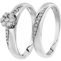 Cluster Bridal Set - White Gold/Diamonds