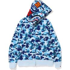 Bape Jumpers Bape Big ABC Camo Shark Full Zip Hoodie - Blue