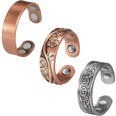 Jewelry Sets Wollet YINOX Magnetic Jewelry, 3PCS Pure Copper Rings Jewelry Set for Women Magnetic Copper Rings Christmas Gift for Mom Wife Daughter(CPR-0937 0915S 0932)