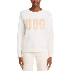 Beige - Women Jumpers UGG Women's Madeline Fuzzy Logo Crewneck - Nimbus/Sand