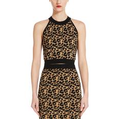 Max Mara Donna Top Max Mara Crop Top - Leopard/Black