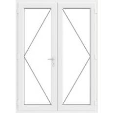 Boda 2014 Interior Doors Crystal uPVC White Left Hand French 1490 2090 mm Interior Door S 0502-Y (x)