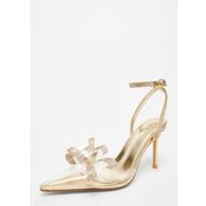 Quiz Gold Bow Diamante Court Heels