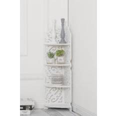 Cheap Indoor Plant Stands Living and Home 4 Tier White Corner Display Plant Stand - One Size