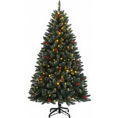 vidaXL Artificial Green/White Christmas Tree 150cm