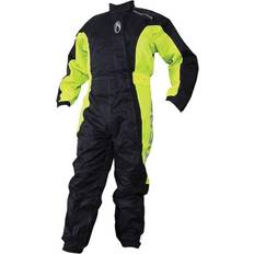 Richa Motorcycle Suits Richa Typhoon Rain Overall One Piece Over Suit Black Fluo Yellow