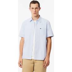 Lacoste Oxford Shirts Lacoste Regular Fit Short Sleeved Oxford Shirt - Blue/White