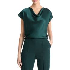 Cuir - Femme Chemisiers Vince Cowl Neck Silk Blouse - Green