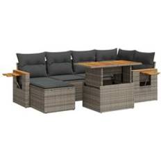 Outdoor garden sofa vidaXL 7 Piece Garden Sofa with Cushions Outdoor Lounge Set