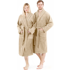 Brown - Men Sleepwear Turkish Cotton Terry Cloth Bath Robe - Beige