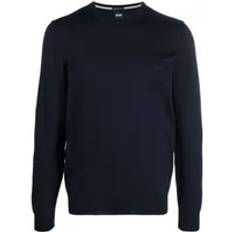 HUGO BOSS Pullover Wolle Regular Fit Knall-L - Blau