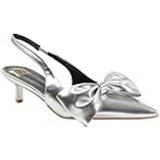 Fashion Thirsty Santorini Wide Fit Low Kitten Heels - Silver