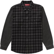 Supreme Shirts Supreme Houndstooth Plaid Flannel Shirt - Black