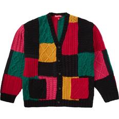 Supreme Cardigans Supreme Patchwork Cable Knit Cardigan - Black