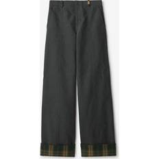 Burberry Dame Bukser & Shorts Burberry Bukser Dame Bomuld Roll-up Bomuldsblandingsbukser - Grå