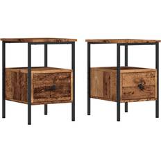 vidaXL 857263 Old Wood/Black Nachttisch 36x34cm