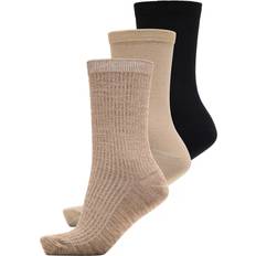 Selected Femme Undertøy Selected Femme Alberte Ankle Socks Pack of 3 - Irish Cream/Multi