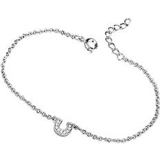 Transparent Bracelets Precious Stone 3W710-7Plus1 Women Rhodium Brass Bracelet with AAA Grade CZ in Clear & in
