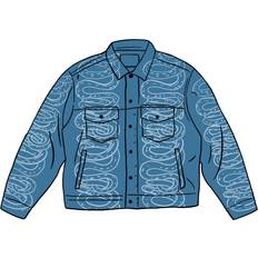 Supreme Women Jackets Supreme Glamour Snake Denim Trucker Jacket - Blue