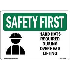 Office Supplies SignMission OSHA Safety First Sign 12 x 18 in - Hard Hats Required