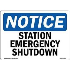 Office Supplies SignMission OSHA Notice Sign 12 x 18 in - Station Emergency Shutdown