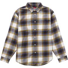 Supreme Men Shirts Supreme Brushed Plaid Flannel Shirt - Natural