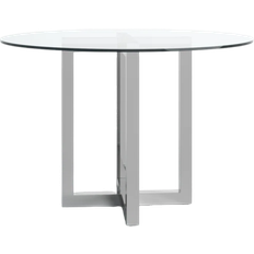 Stainless Steel Dining Tables AllModern Dern Clear/Chrome Dining Table 54"