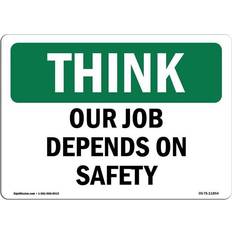 Office Supplies SignMission OS-TS-A-1218-L 12 x 18 in OSHA Think Sign