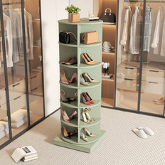 Green Shoe Racks Hokku Designs 360 Rotating Cabinet 6 Layers Brown Shoe Rack