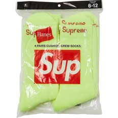 Supreme Socks Supreme Supreme Hanes Crew Socks 4 Pack - Flourescent Yellow