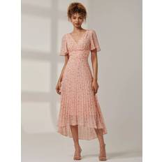 Jolie Moi Meagan Floral Chiffon Maxi Dress - Pink