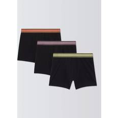 Organic Fabric Men's Underwear John Lewis Organic Cotton Colour Waistband Trunks Pack of 3 - Black