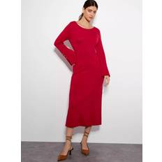 Monsoon Slash Knit Dress - Red