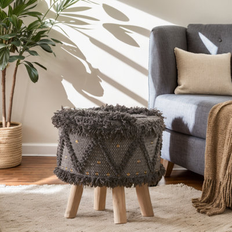 Cottons Foot Stools Union Rustic Handcrafted Wool & Cotton Footstool 16.25 x 16 x 16.25 D Foot Stool