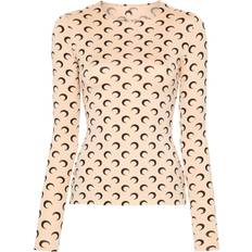Long sleeve tshirt Marine Serre Tan All Over Moon Second Skin Long Sleeve T-Shirt - Tan