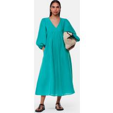 Turquoise Dresses Whistles Gloria Linen Blend Dress - Turquoise