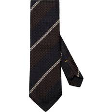 Bruna - Herr Slipsar Eton Brown Striped Grenadine Silk Tie 80
