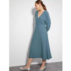 Monsoon Wynn Knit Wrap Midi Dress - Blue