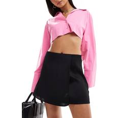 Clothing ASOS DESIGN Satin Wrap Mini Skirt - Black