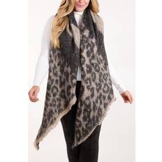 Clothing Blue Vanilla Leopard Printed Scarf - Black