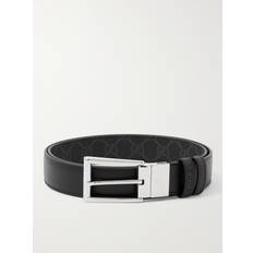 Gucci Reversible Monogrammed Coated-Canvas and Leather Belt - Men - Black