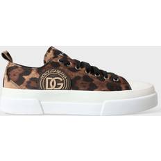 Dolce & Gabbana Brown Leopard Canvas Sneakers Shoes