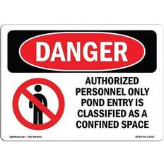 Office Supplies SignMission OSHA Danger Sign 12 x 18 in - Authorized Personnel