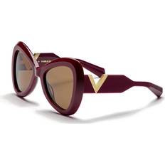Valentino Gold Bordeaux Sunglasses V Style - Brown