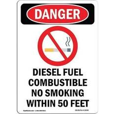 Office Supplies SignMission OSHA Danger Sign 12 x 18 in - Diesel Fuel Combustible