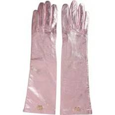 Dolce & Gabbana Guantes y Manoplas Dolce & Gabbana Pink Laminated Logo Mid Arm Length Gloves